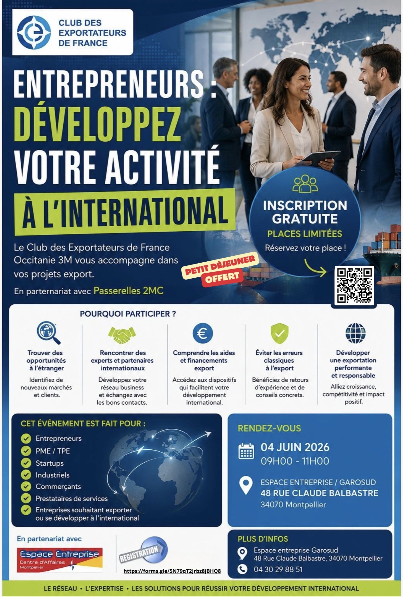 Petit-déjeuner développement international Montpellier 4 juin 2026