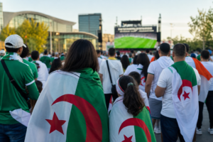 Supporters algériens des Fennecs avant Algérie–Pays-Bas, fierté et respect — Entre2rives.info