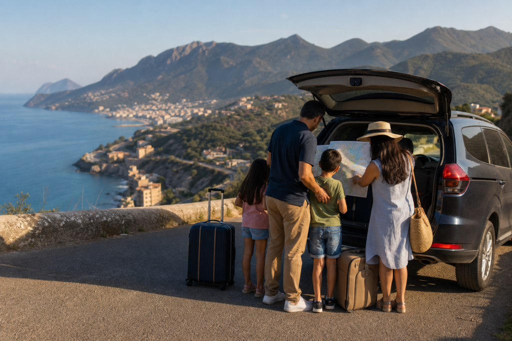 Béjaïa, Aokas et vallée de la Soummam avec famille préparant ses déplacements