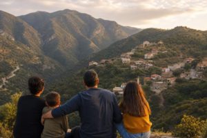 Paysage de Derguina dans la wilaya de Béjaïa, entre montagnes, vallée et mémoire des familles de la diaspora