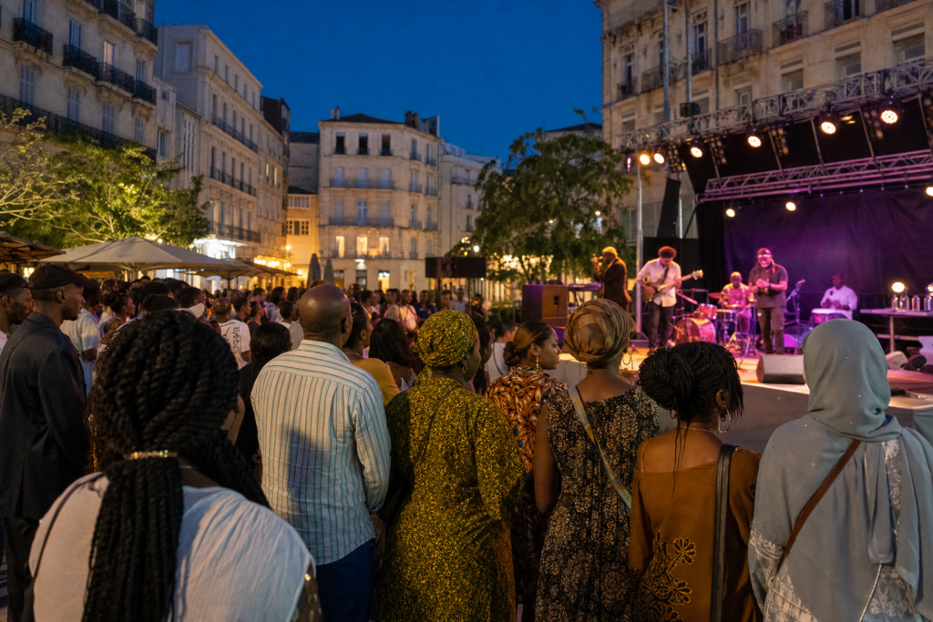 Fête de la musique à Montpellier avec un public issu des diasporas africaines, maghrébines et méditerranéennes