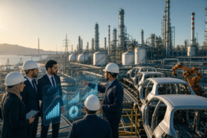 Pétrochimie, automobile et énergie en Algérie avec industrie, production automobile et infrastructures énergétiques