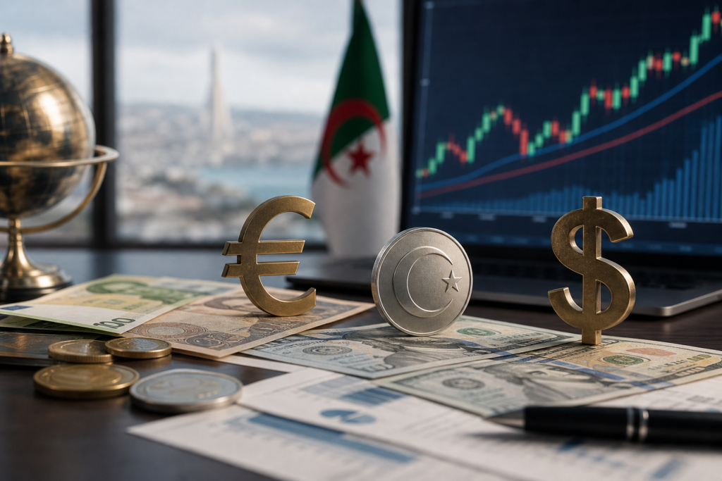 Taux du dinar algérien face à l’euro et au dollar le 1 juin 2026 avec graphique de change