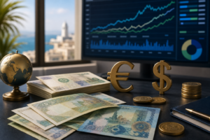Taux dinar algérien euro et dollar lundi 4 mai 2026 avec graphique de change économique