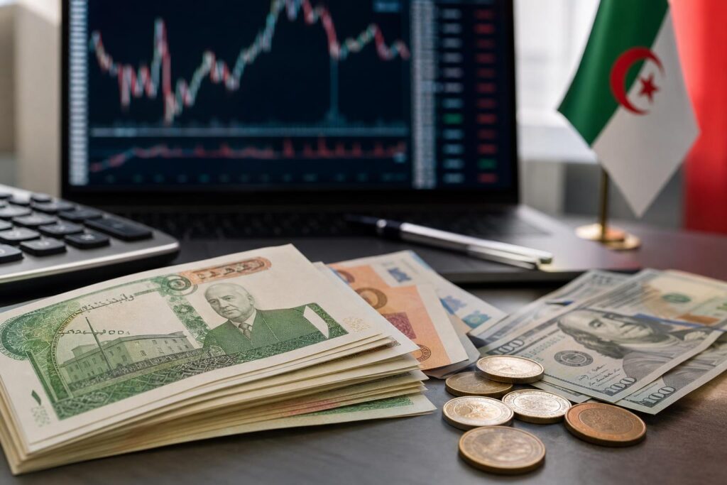 Taux du dinar algérien face à l’euro et au dollar au marché officiel et parallèle