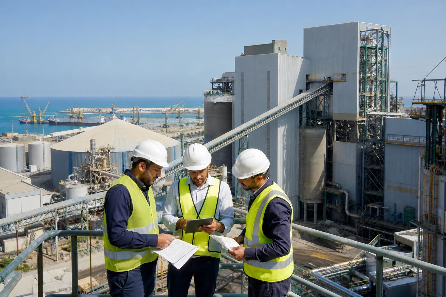 Usine d’engrais moderne à Arzew en Algérie avec port industriel