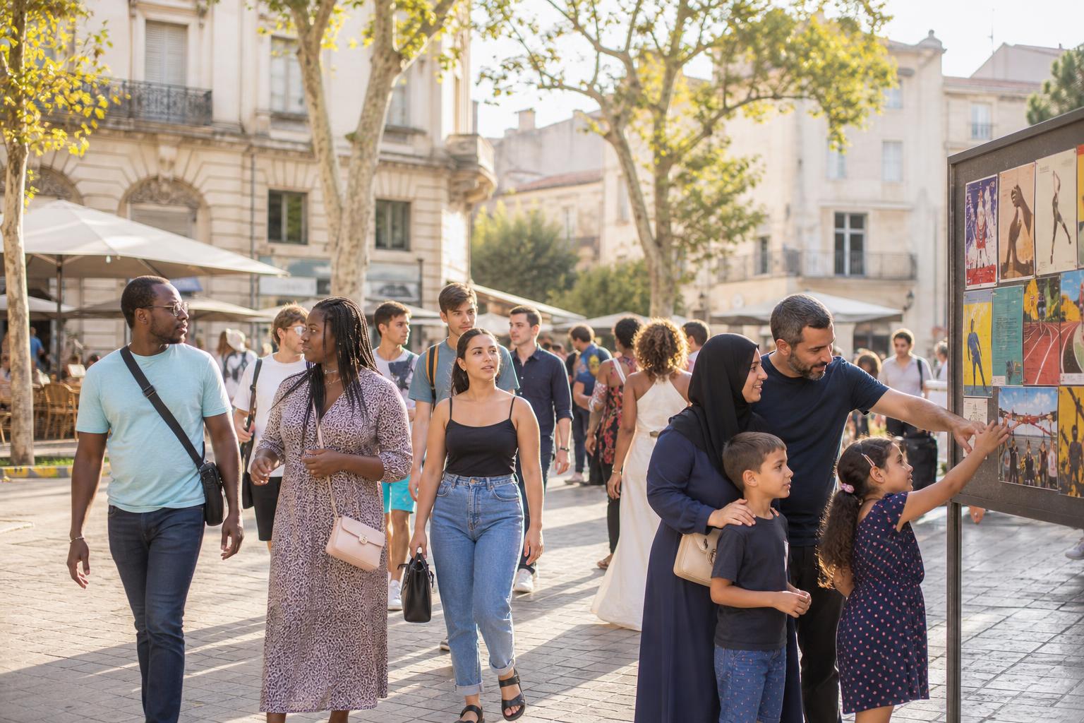 Familles et jeunes adultes lors d’une rentrée culturelle et sportive à Montpellier