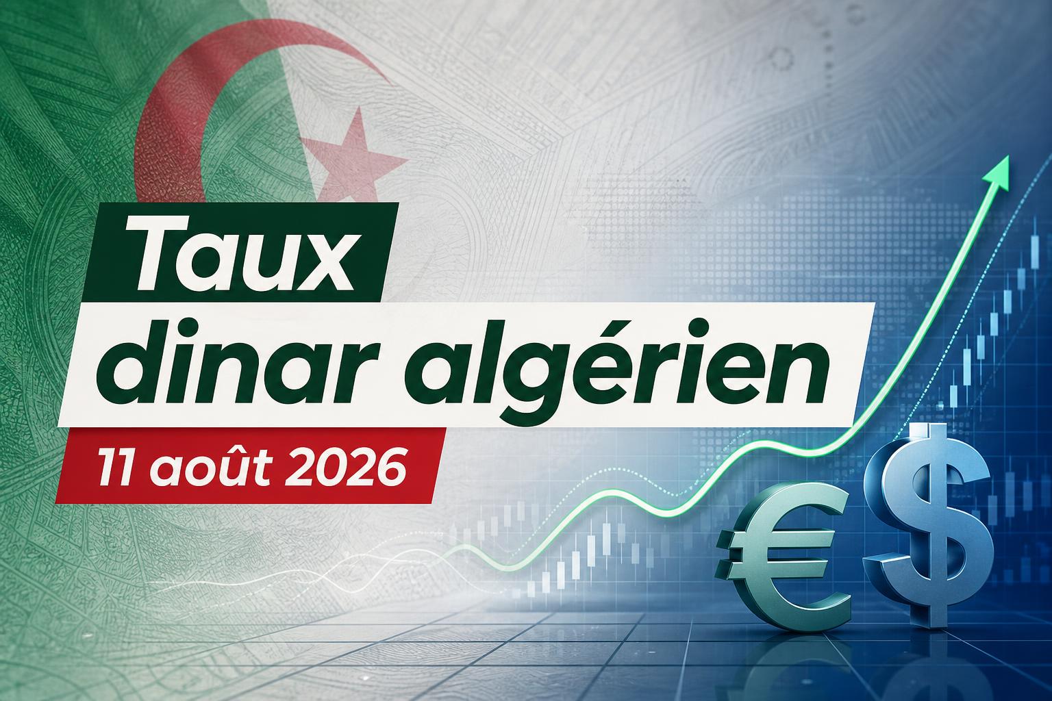 Taux dinar algérien euro et dollar — mardi 11 août 2026 : marché officiel et marché noir
