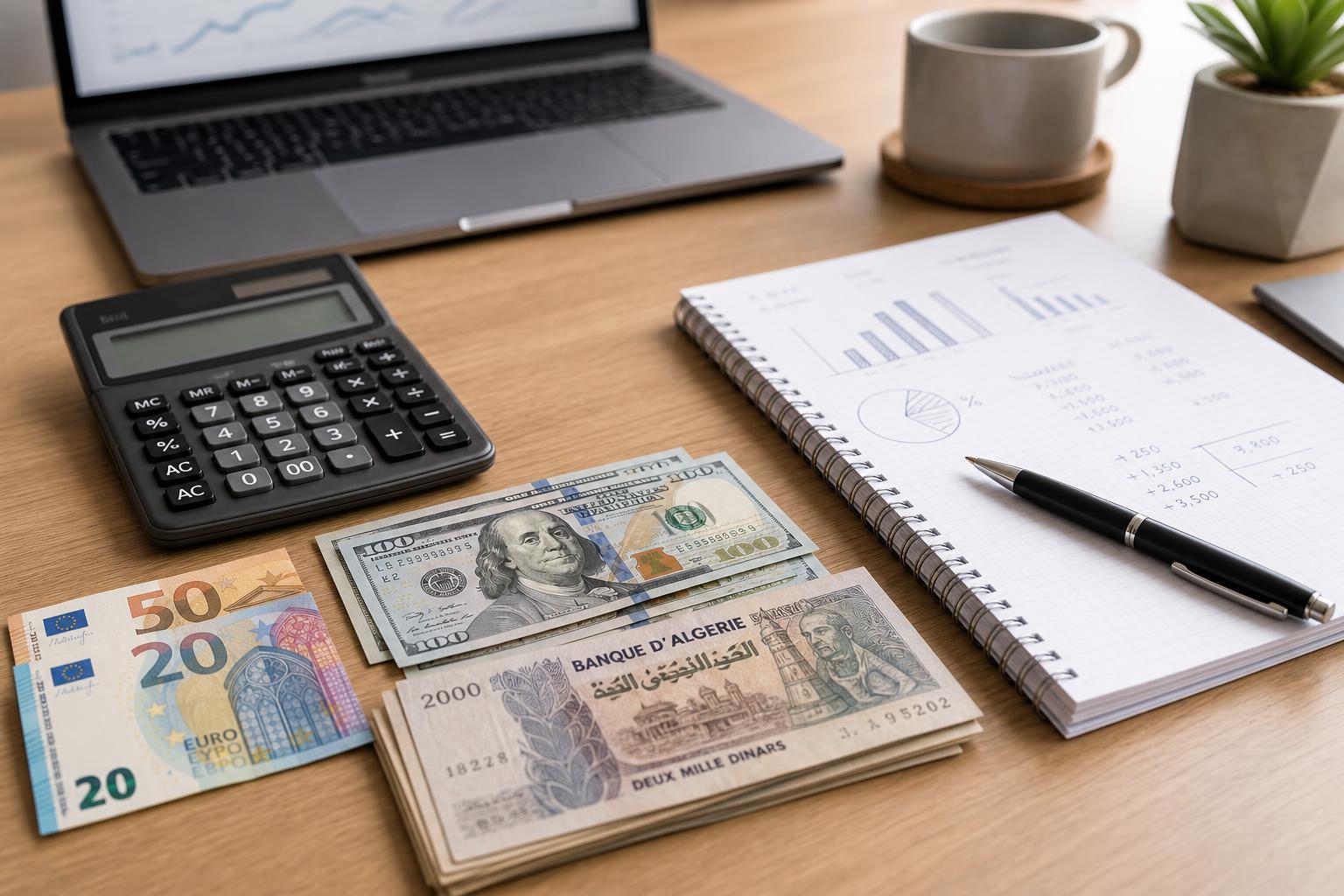 Taux dinar algérien euro et dollar — dimanche 23 août 2026 : marché officiel et marché noir